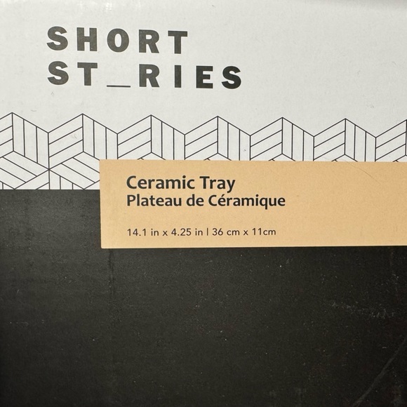 Short Stories, Navy Blue Ceramic Tray 14.1x4.25 - Picture 6 of 7